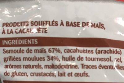 Croustillants cacahuete ingredients label