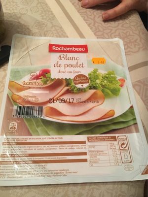 Blanc de poulet doré au four front packaging