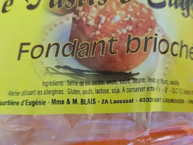 Le Pastis d'Eugénie ingredients label