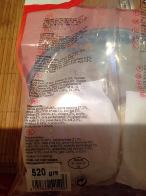 Brioches à la vapeur farcies à la viande front packaging