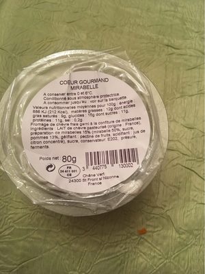 Coeur gourmand mirabelle