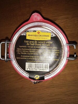 Occitans foie gras entier front packaging