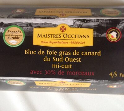 Bloc de foie gras de canard front packaging