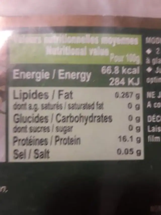 Cuisses de grenouilles congelées 20/40 LA JAVANAISE, sachet de ingredients label