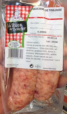 2 Saucisses de Toulouse front packaging