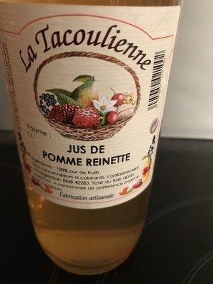Jus de pommes reinette front packaging