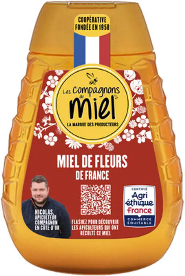Miel Squeezer de Fleurs de France ingredients label