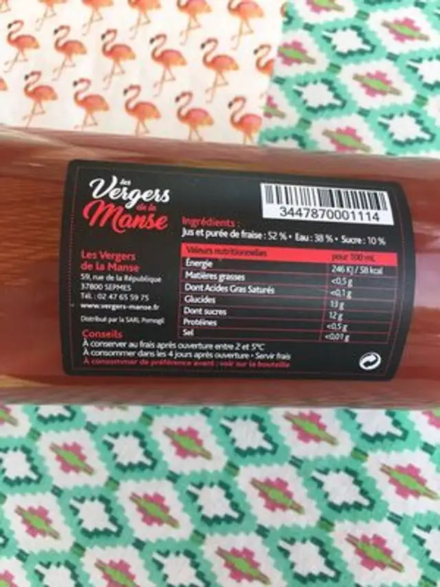 Les vergers de la manse ingredients label