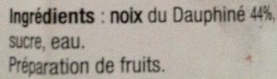 Douceur de Noix du dauphiné ingredients label