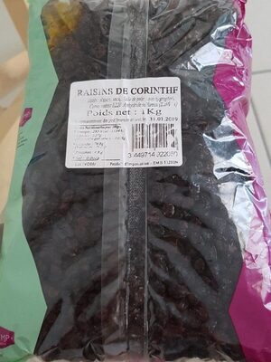 Raisin de Corinthe front packaging