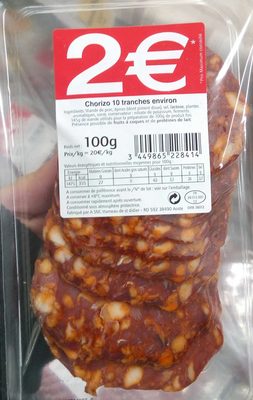 Chorizo 10 tranches environ front packaging