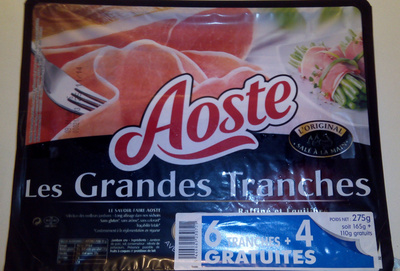 Les grandes tranches 6+4 tranches gratuites de jambon cru