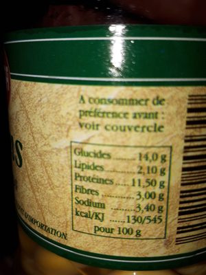 Pins extra gros La Ciota ingredients label