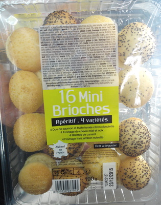 16 Mini Brioches Apéritif 4 variété