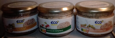 Lot de 3 Verrines - Terrine de campagne - Confit de foie de porc - Confit de foie de volaille front packaging