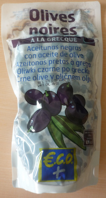 Olives noires à la grecque front packaging