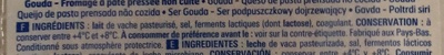 Tranchettes gouda ingredients label