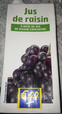 Jus de raisin à base de jus de raisin concentré