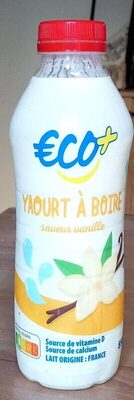 Yaourt à boire sucré, à la vanille front packaging