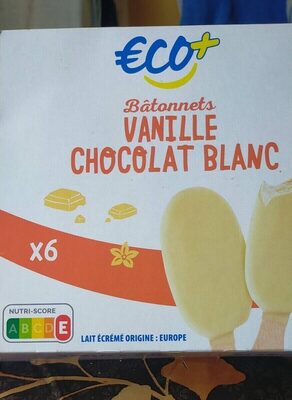 Bâtonnets vanille chocolat blanc front packaging