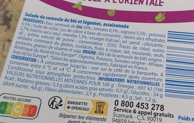 Taboulé à l'orientale front packaging