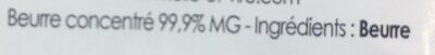 Le Beurre spécial cuisson ingredients label
