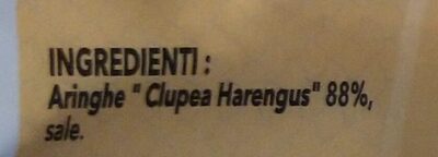 Filetti di arringhe affumicate ingredients label