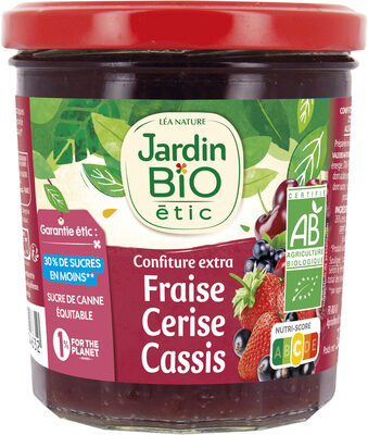 Jardin bio Confiture Fraise Cerise Cassis imp
