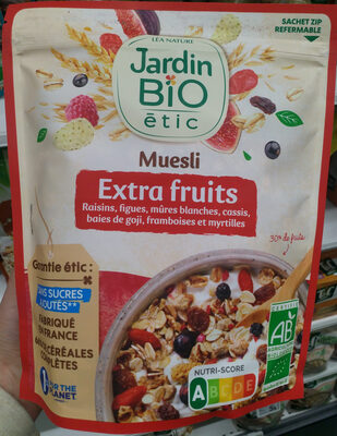 Muesli,myrtille,goji et cranberry