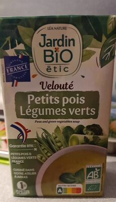 Velouté petits pois Légumes verts