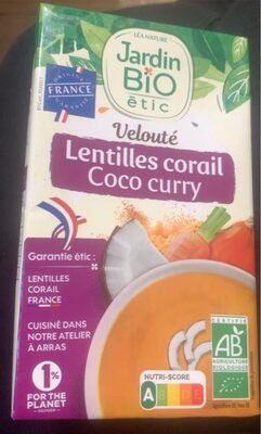 Velouté lentilles corail coco curry