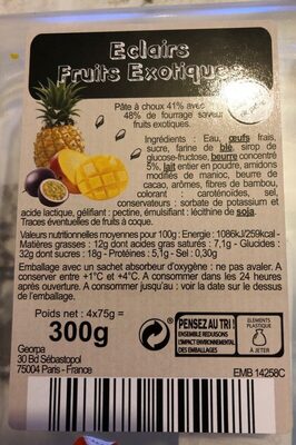 Éclairs fruits exotiques