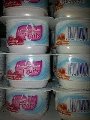 Fromage frais aux fruits 0%mg front packaging