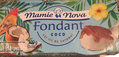 Fondant coco sur lit de caramel