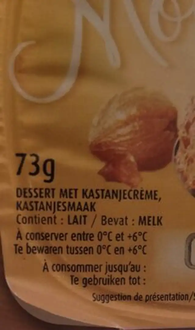 crème de marrons ingredients label