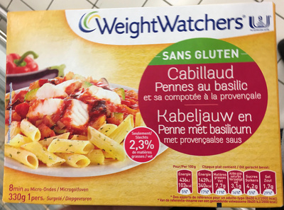 Cabillaud Pennes au basilic et sa compotée à la provençale (2,3% MG) front packaging