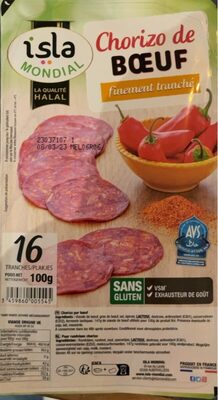 Chorizo de boeuf halal front packaging