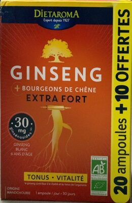 Ginseng + Bougeons de chêne Extra Fort front packaging