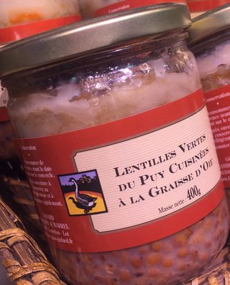 Lentilles vertes du Puy cuisinées à la graisse d'oie
