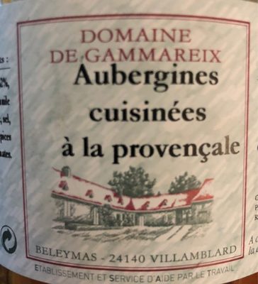 Aubergines cuisinées à la provençale front packaging