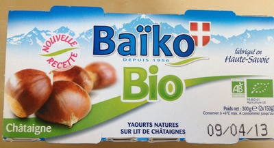Baïko Yaourts natures sur lit de châtaignes