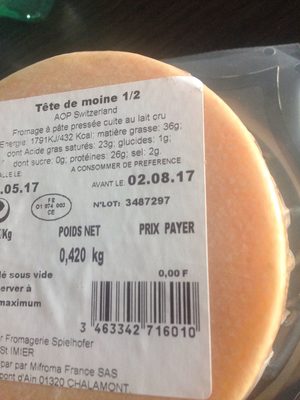 Tête de moine 1/2 AOP