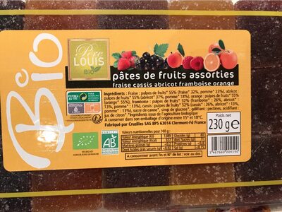 Pates de fruits assortird front packaging
