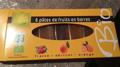 6 Pâtes de fruits en barres BIO front packaging