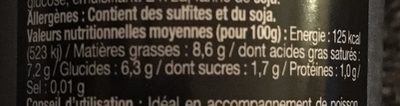 Ecume de saveurs citron & aneth nutrition facts table
