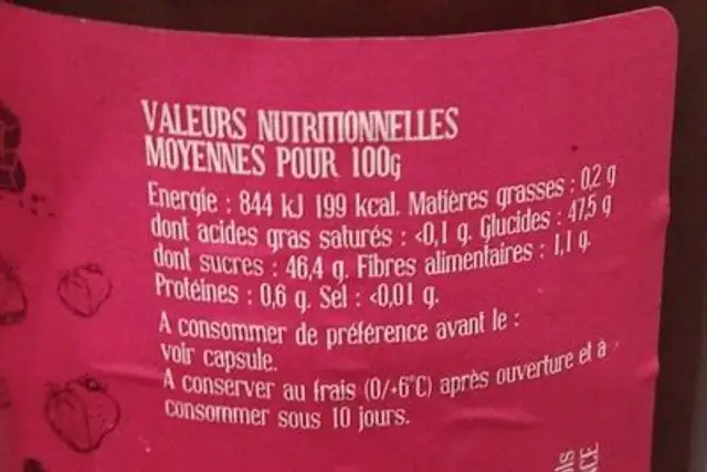 Délice  Fraise biscuit Rose de Reims nutrition facts table