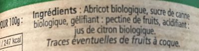 Conf 4 Saisons Bio Abricot 360 G ingredients label
