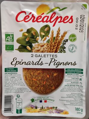 Galettes épinards-pignons