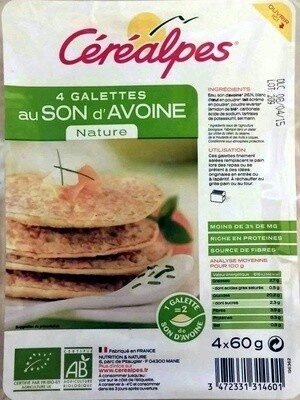 4 galettes au SON d'AVOINE Nature