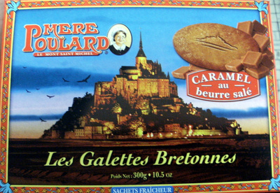 Mère Poulard galettes Bretonnes caramel au beurre salé front packaging